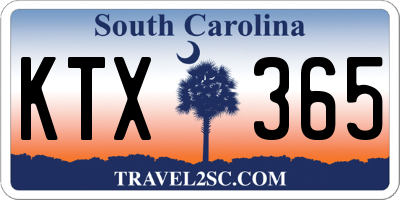 SC license plate KTX365