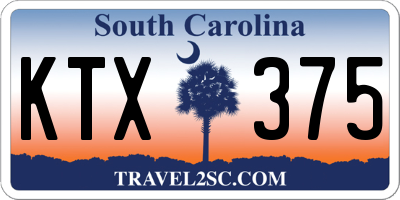 SC license plate KTX375