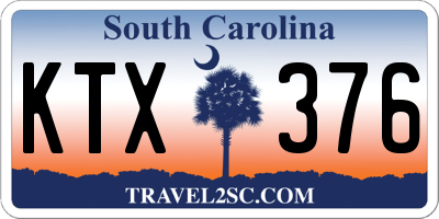 SC license plate KTX376