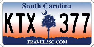 SC license plate KTX377