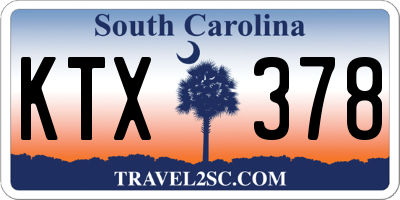 SC license plate KTX378
