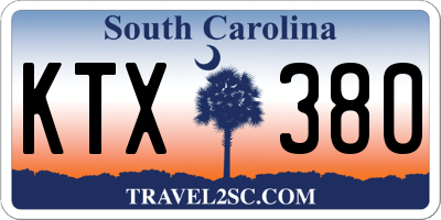SC license plate KTX380