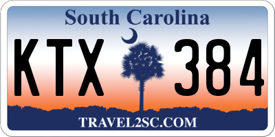 SC license plate KTX384