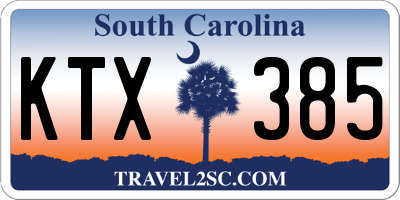 SC license plate KTX385