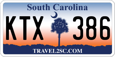 SC license plate KTX386