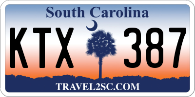 SC license plate KTX387