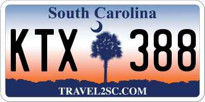 SC license plate KTX388