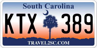 SC license plate KTX389