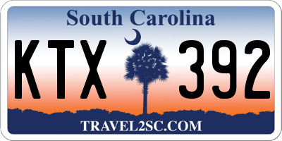 SC license plate KTX392