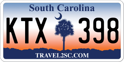 SC license plate KTX398