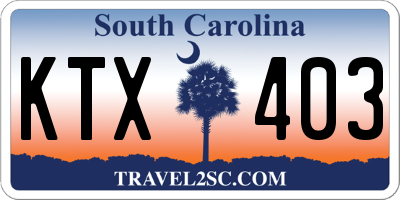 SC license plate KTX403
