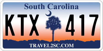 SC license plate KTX417