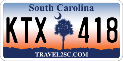 SC license plate KTX418