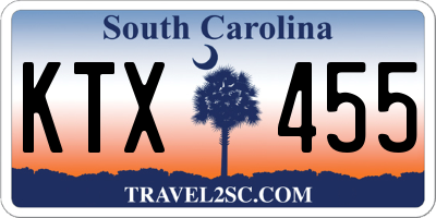 SC license plate KTX455