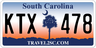 SC license plate KTX478