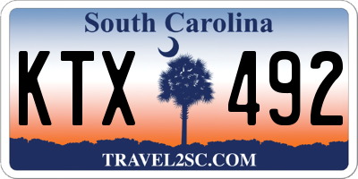 SC license plate KTX492