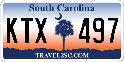 SC license plate KTX497