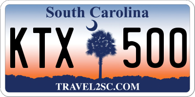 SC license plate KTX500
