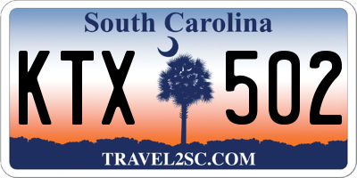 SC license plate KTX502