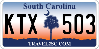 SC license plate KTX503