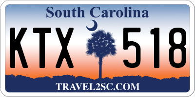 SC license plate KTX518