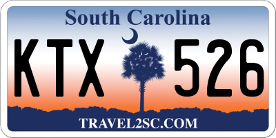 SC license plate KTX526