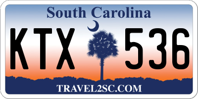 SC license plate KTX536