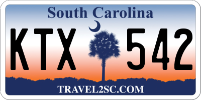 SC license plate KTX542