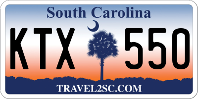 SC license plate KTX550