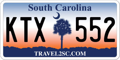 SC license plate KTX552
