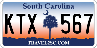 SC license plate KTX567
