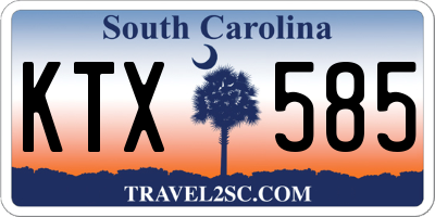 SC license plate KTX585