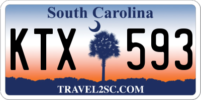SC license plate KTX593