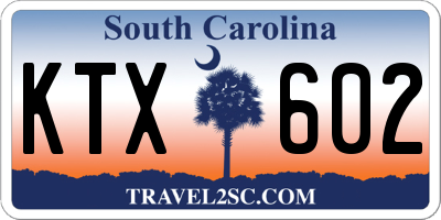 SC license plate KTX602