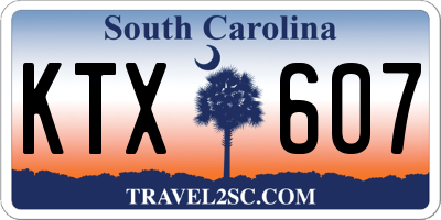 SC license plate KTX607