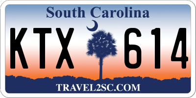 SC license plate KTX614
