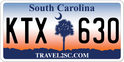 SC license plate KTX630