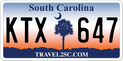 SC license plate KTX647