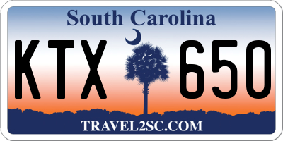 SC license plate KTX650