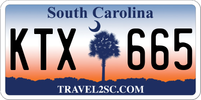 SC license plate KTX665