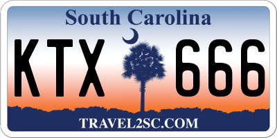 SC license plate KTX666