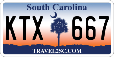 SC license plate KTX667