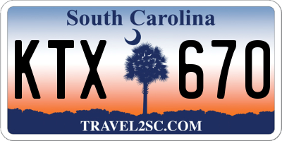 SC license plate KTX670