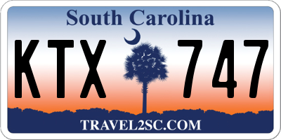 SC license plate KTX747