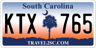 SC license plate KTX765