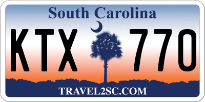 SC license plate KTX770