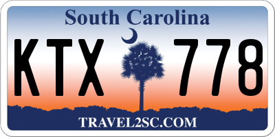 SC license plate KTX778