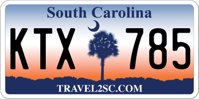 SC license plate KTX785