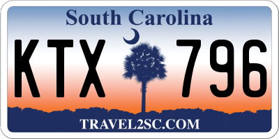 SC license plate KTX796