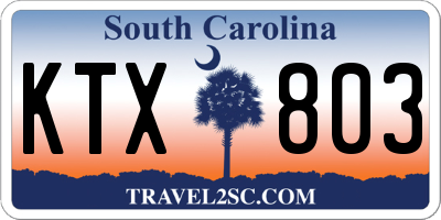 SC license plate KTX803